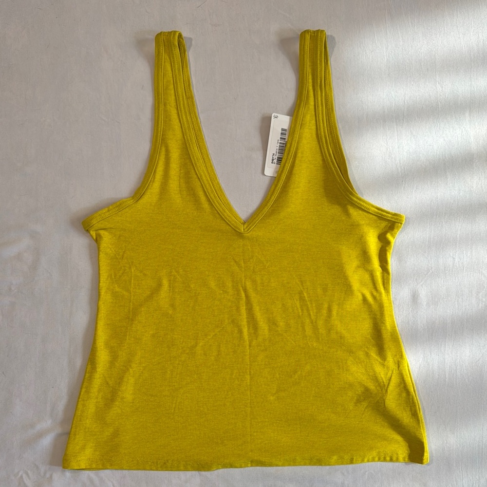 Beyond Yoga Yellow V-Neck Tank Top